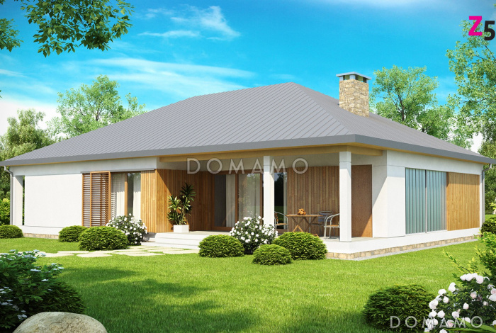 Проект одноэтажного дома из газобетона со встроенным гаражом на два автомобиля