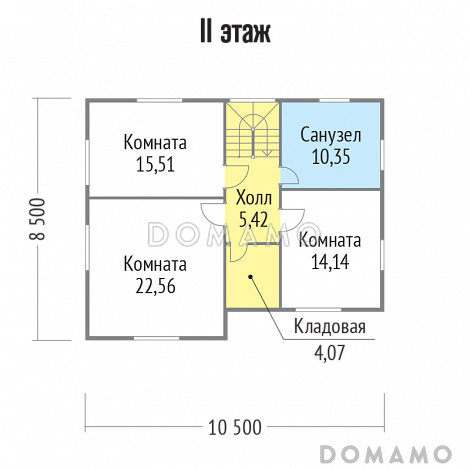 Проект дома с функционально распланированной планировкой / План мансардного этажа