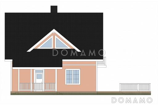 Проект дома из газобетона с большой открытой террасой / Фасад 1