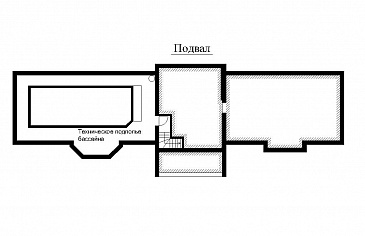 Проект отдельностоящего здания с бассейном, игровой и спортивным залом / План цокольного этажа