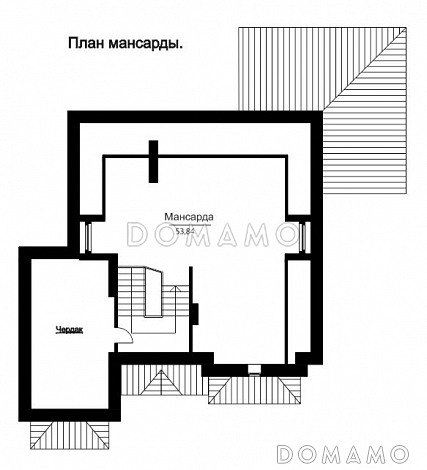 Проект кирпичного дома с мансардой / План мансардного этажа