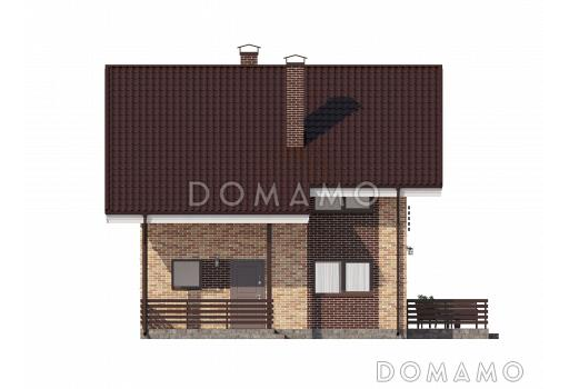 Проект компактного дома с террасой / Фасад 2