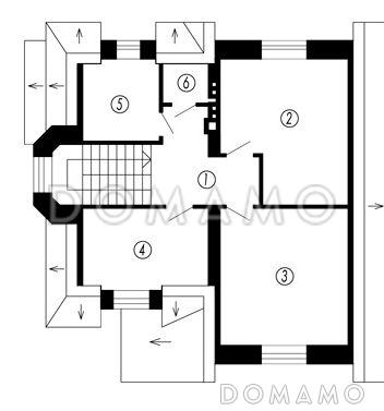 Проект дома в английском стиле / План мансардного этажа