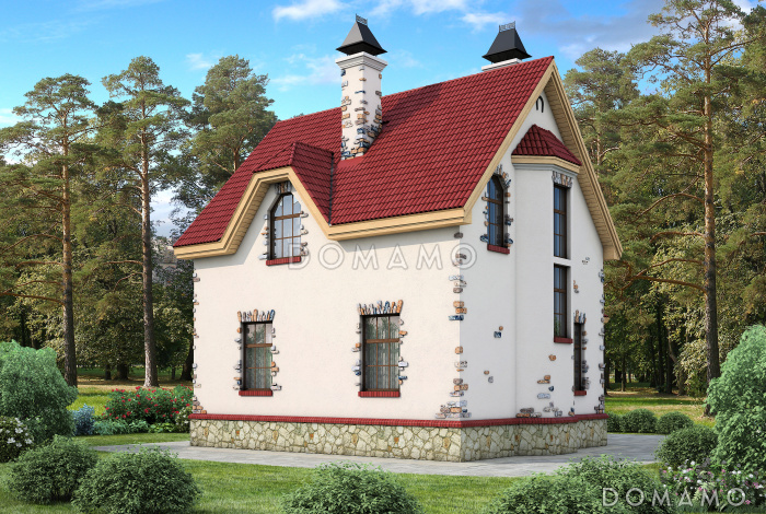 Проект увеличенного экономичного коттеджа.