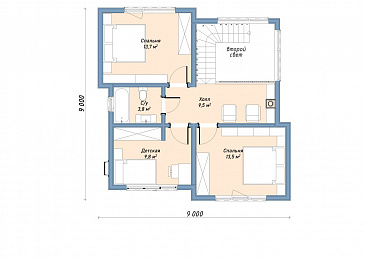 Каркасный дом "Нобель" / План 2 этажа