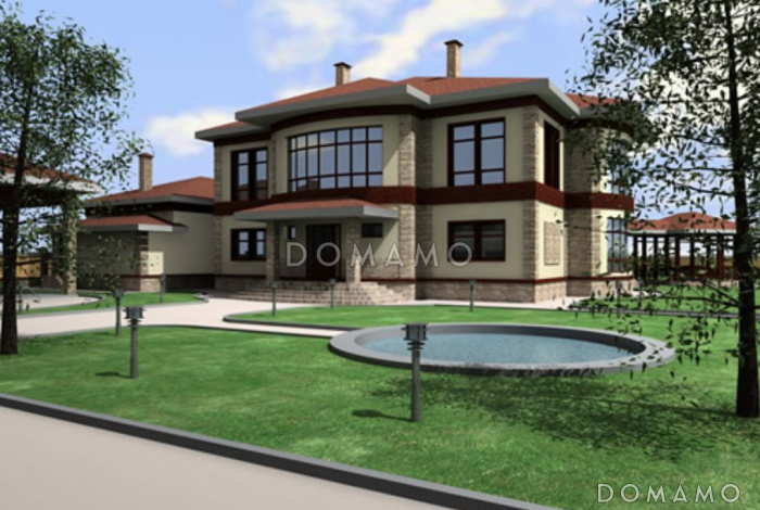 Проект коттеджа с панорамным остеклением