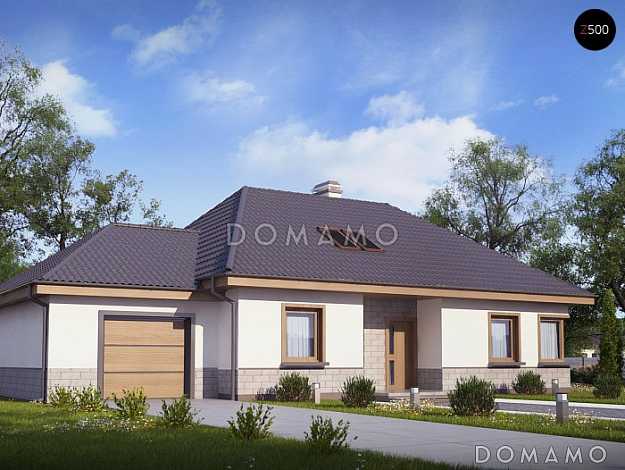 Проект большого одноэтажного мансардного дома из газобетона с тремя спальнями на каждом этаже и гаражом