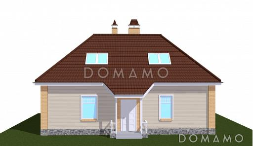 Проект дома для отдыха с баней и бассейном / Фасад 1