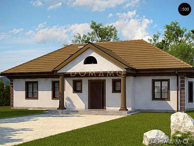 Проект одноэтажного дома из газобетона с цокольным этажом и со свободной планировкой на мансардном этаже