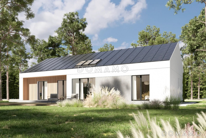 Проект кирпичного дома в стиле барнхаус с 4 спальнями и большой гостиной