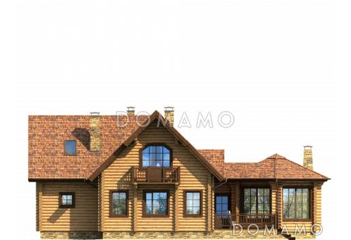 Проект уютного дома с тремя спальнями и необычной столовой-верандой / Фасад 1