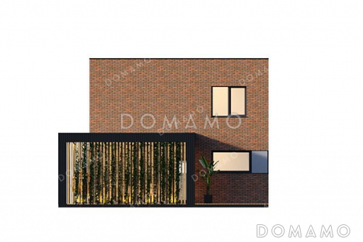 Проект двухэтажного дома с большой террасой / Фасад 4