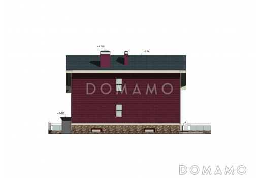 Проект двухэтажного дома с подвалом, гаражом и террасой / Фасад 4