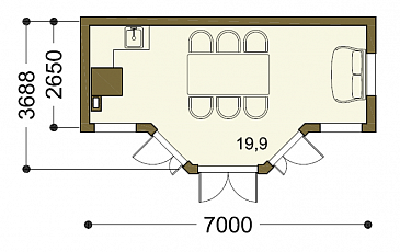 Проект беседки в стиле Петровского барокко / План 1 этажа