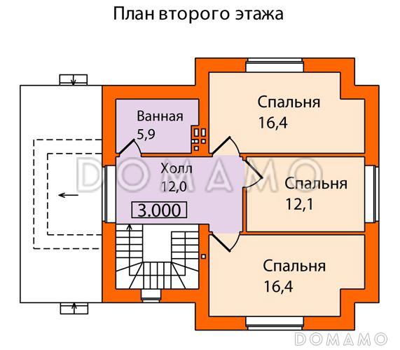 Проект дома из SIP панелей с простой и удобной планировкой / План мансардного этажа