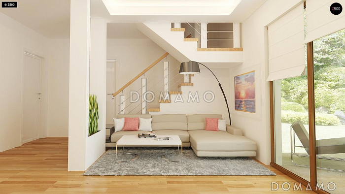 Проект компактного одноэтажного мансардного дома из кирпича с кабинетом и тремя спальнями