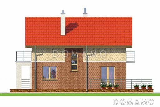 Проект компактного дома с мансардой / Фасад 2