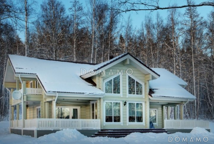 Проект дома из клееного бруса для круглогодичного проживания семьи