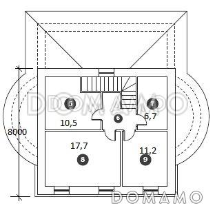 Проект гаража с кухней и двумя спальнями / План 2 этажа