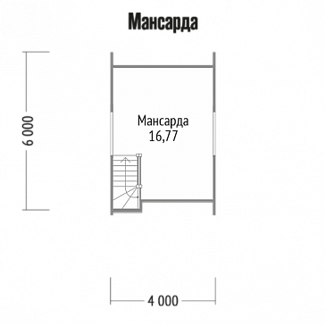 Проект маленького дома из клееного бруса / План мансардного этажа