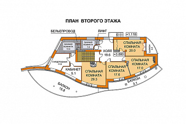Проект дома современного дома с лифтом / План 2 этажа