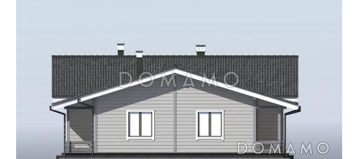 Проект каркасного дома с панорамным остеклением и сауной / Фасад 3