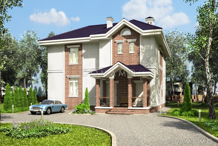 Проект углового коттеджа из СИП панелей с большой террасой