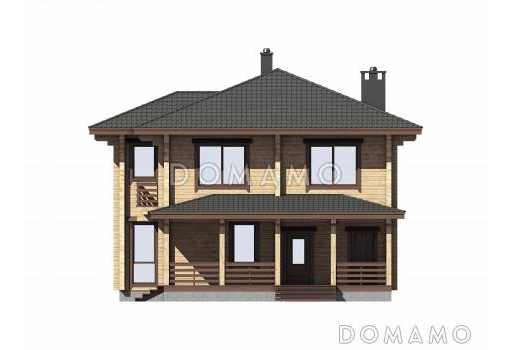 Проект просторного двухэтажного дома с балконами и вторым светом / Фасад 1