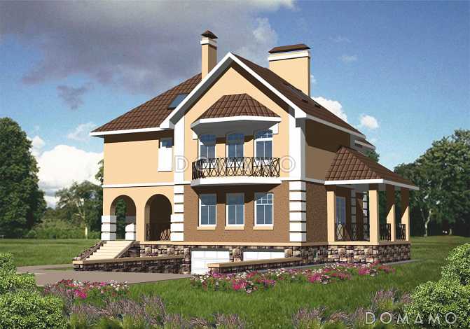 Проект коттеджа с подземным гаражом