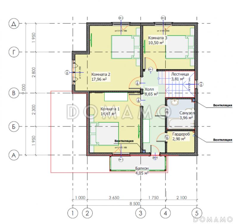 Каркасный дом "Сканди" / План 2 этажа