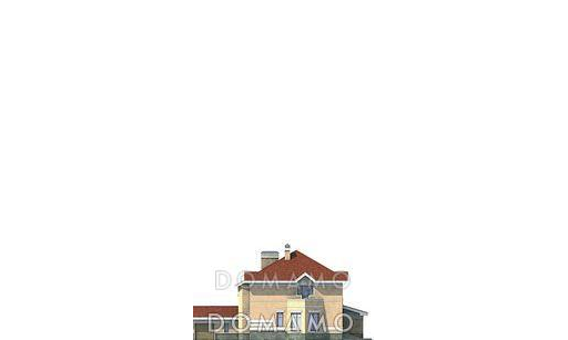 Проект дома гостиная с гаражом на два автомобиля, необычным двугранным эркером и зимним садом / Фасад 3