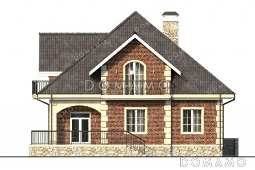 Проект дома со спортзалом и постирочной в подвале, 6 комнатами и террасой / Фасад 3