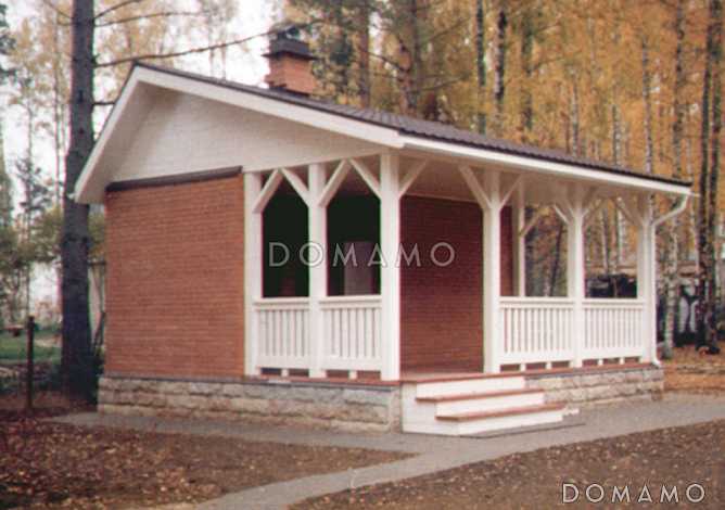 Проект беседки из кирпича с нишей для хранения дров