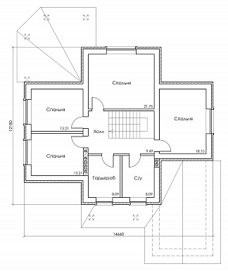 Проект красивого двухэтажного дома из СИП панелей c большим гаражом и террасой / План 2 этажа