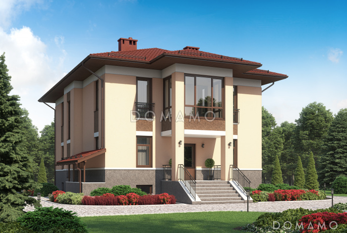 Проект кирпичного трехэтажного особняка