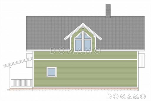 Проект дома с мансардой из кирпича / Фасад 4