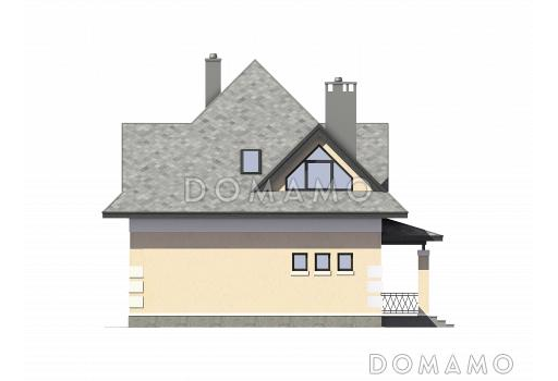 Проект дома из газобетона с тремя спальнями на втором этаже / Фасад 2