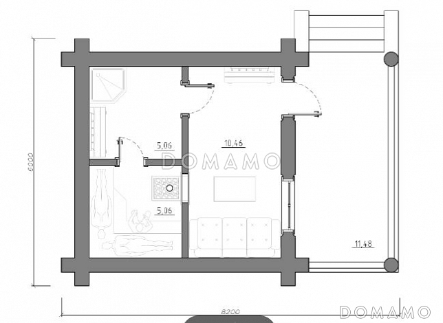 Баня Каратог / План 1 этажа