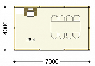 Проект воздушной беседки с барбекю / План 1 этажа