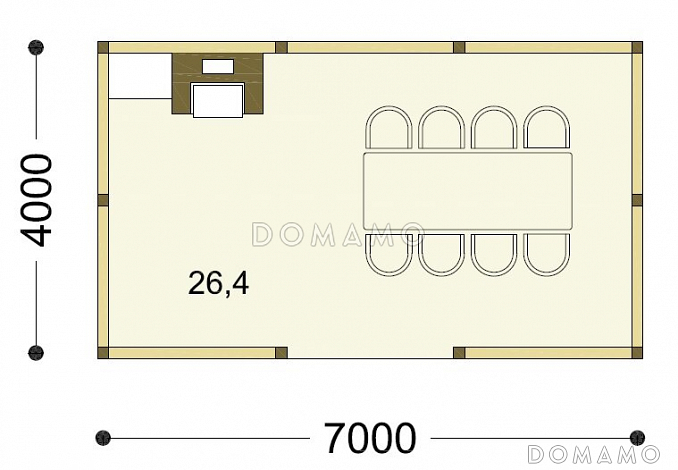 Проект воздушной беседки с барбекю / План 1 этажа
