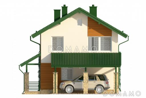 Проект компактного дома с тремя спальнями в европейском стиле / Фасад 3