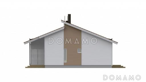 Проект одноэтажного каркасного дома с отдельным входом в маленькую котельную / Фасад 4