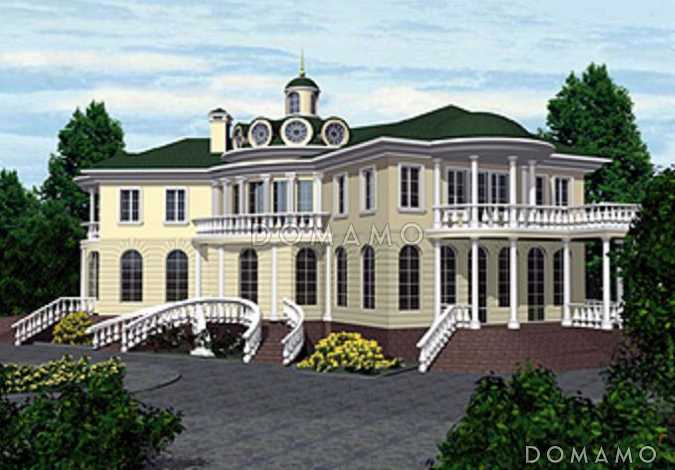 Проект двухэтажного особняка с мансардой и цокольным этажом из кирпича