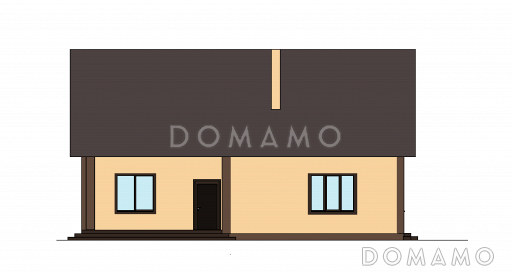 Проект дома с кладовой в кухне, двумя террасами, просторной гостиной / Фасад 2