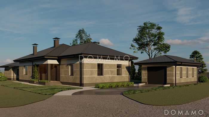 Проект газобетонного гаража на одно машиноместо с боковым выходом