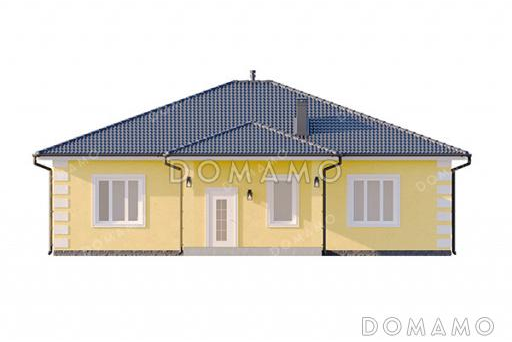 Проект одноэтажного дома в классическом стиле с 4 спальнями и террасой / Фасад 3
