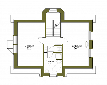 Проект коттеджа с парадным входом из газобетона / План мансардного этажа