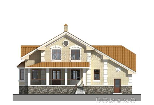 Проект дома из газобетона с выразительным фасадом / Фасад 4