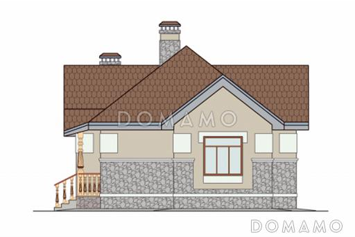 Проект одноэтажного дома из SIP панелей с многощипцовой крышей / Фасад 4
