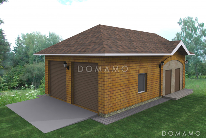 Проект гаража на 2 автомашины и мастерская